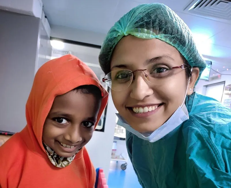 kavya with a patient
