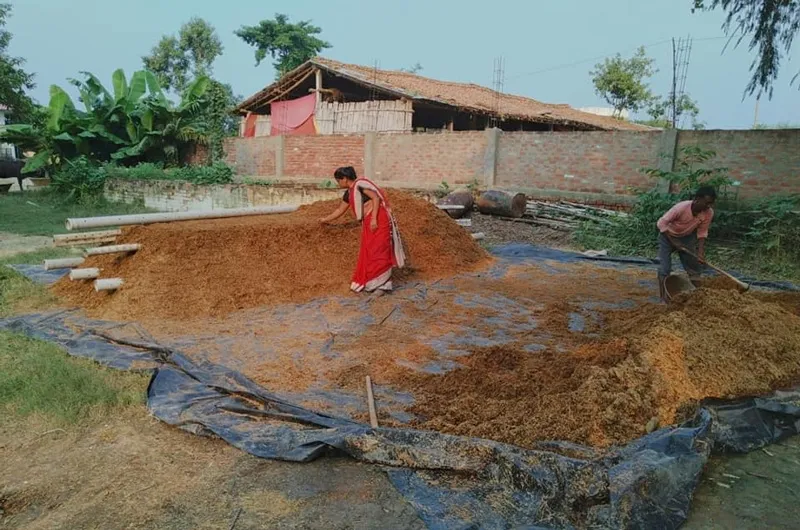 preparing compost