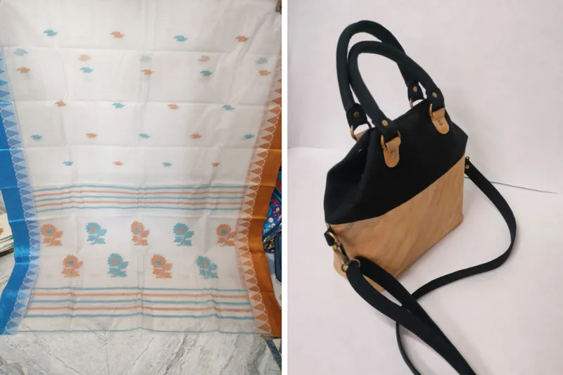 saris and bag
