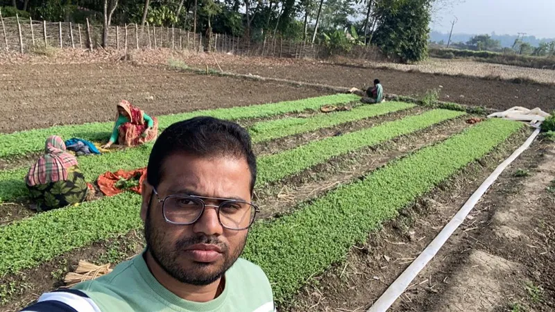 The farmer at his farm