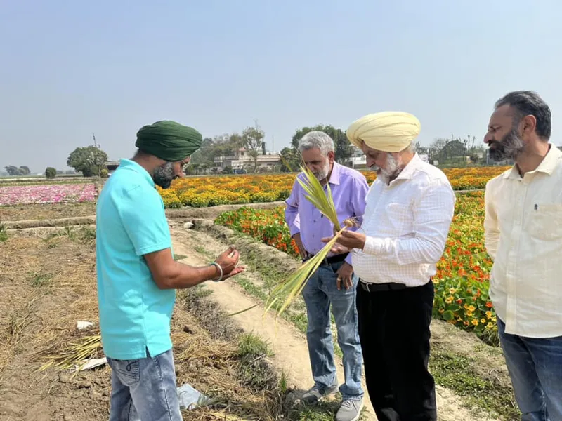 PAU vice chancellor visiting rts fLOWERS