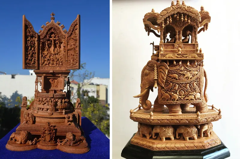 altar sandalwood carving