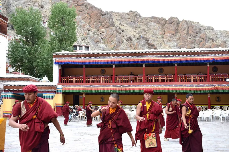 Monks dancing