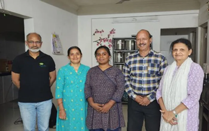 Kalyani Chavali (centre) with her mentors at Buddha Institute