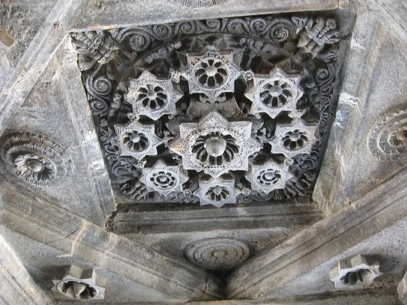 stone work on the ceiling