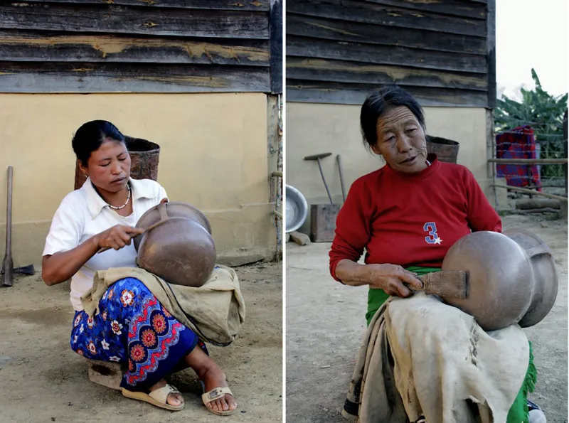 women pottery longpi