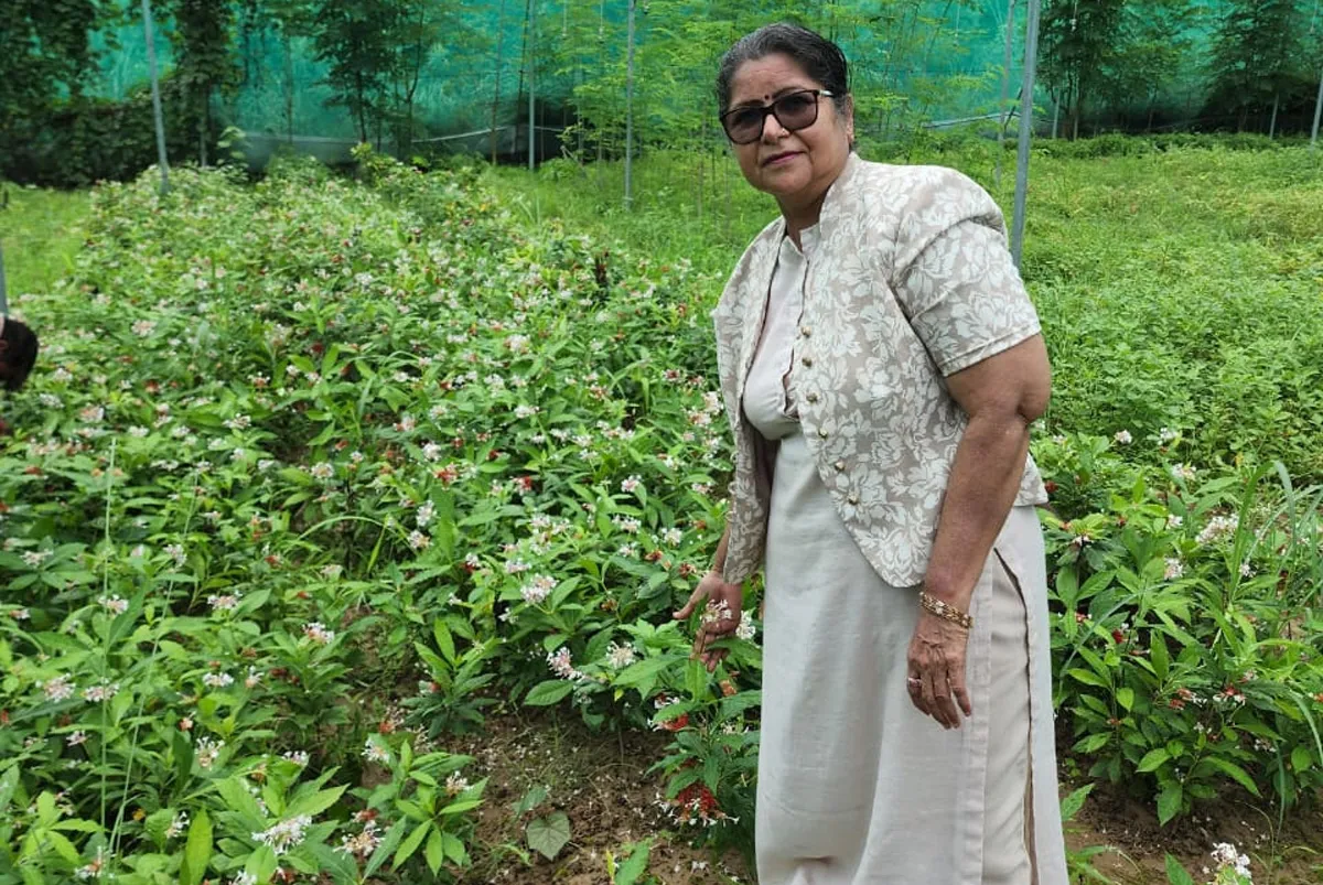 reeva Sood at her farm in Una