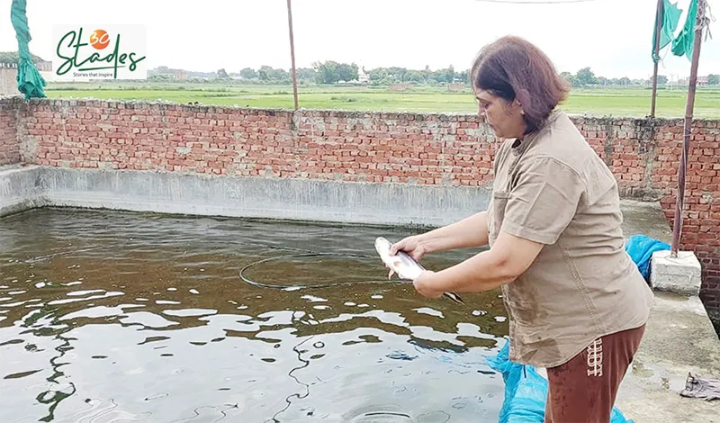 at her pond