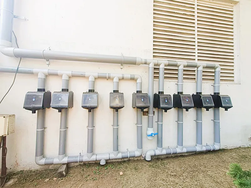 installed at a building rainwater