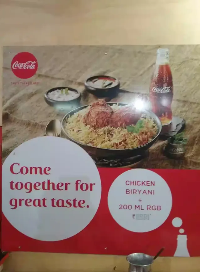 Coca-Cola and biryani