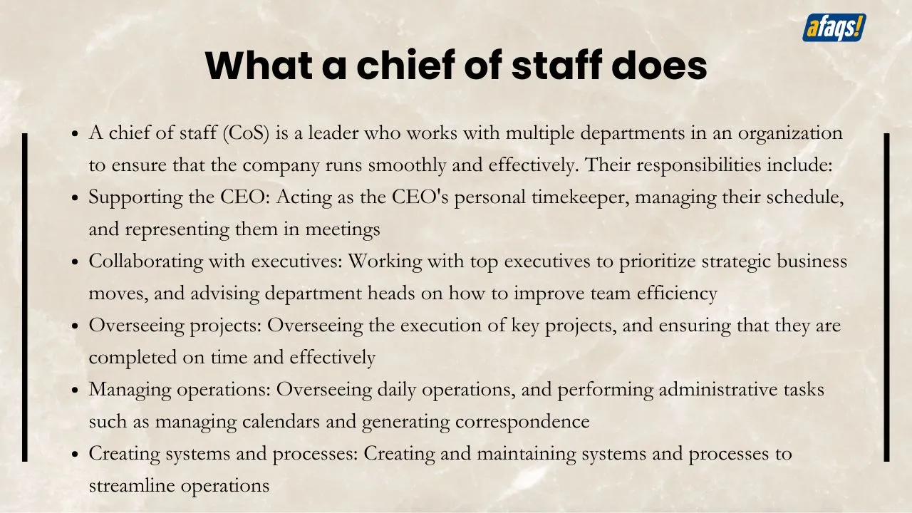 Chief of staff job description