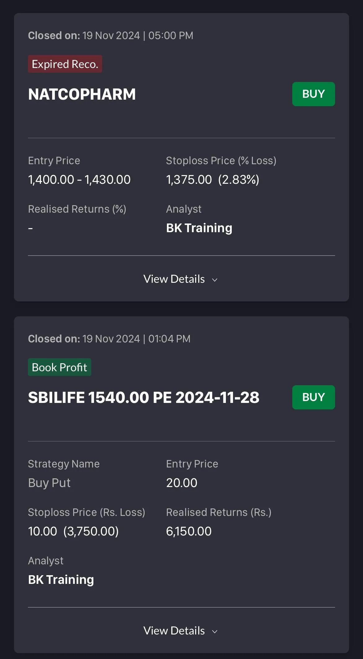 Daily trading calls on Moneycontrol
