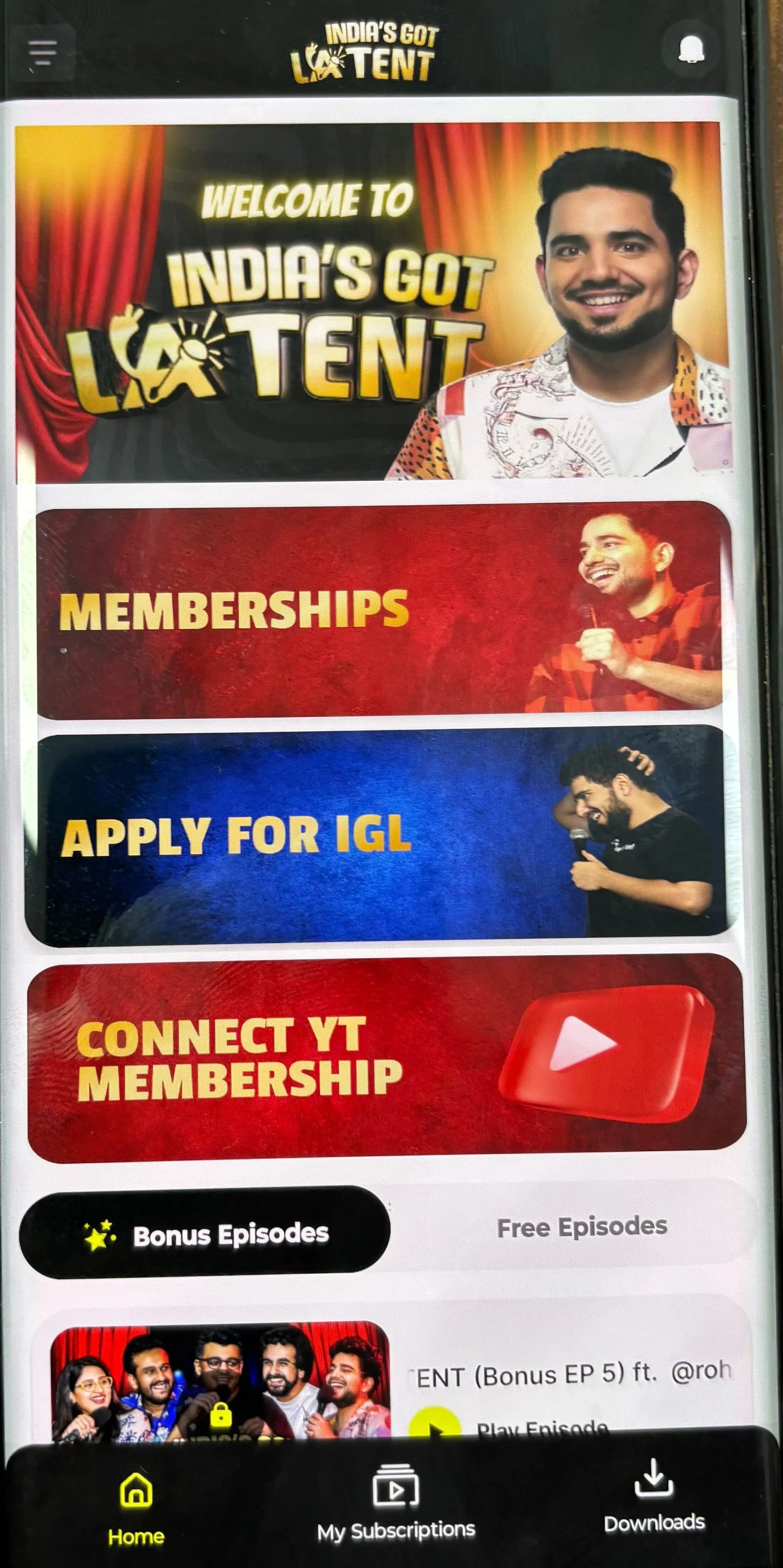 First look of the app 