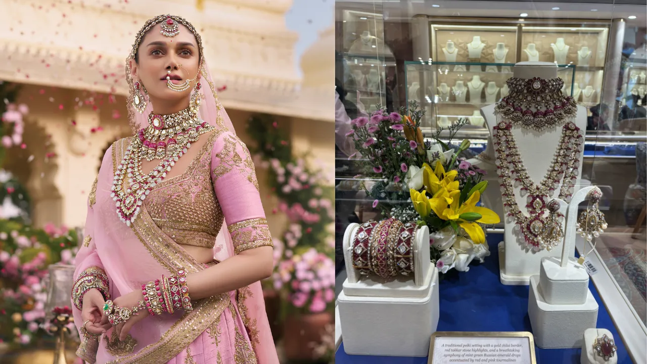 Pink polki jewellery