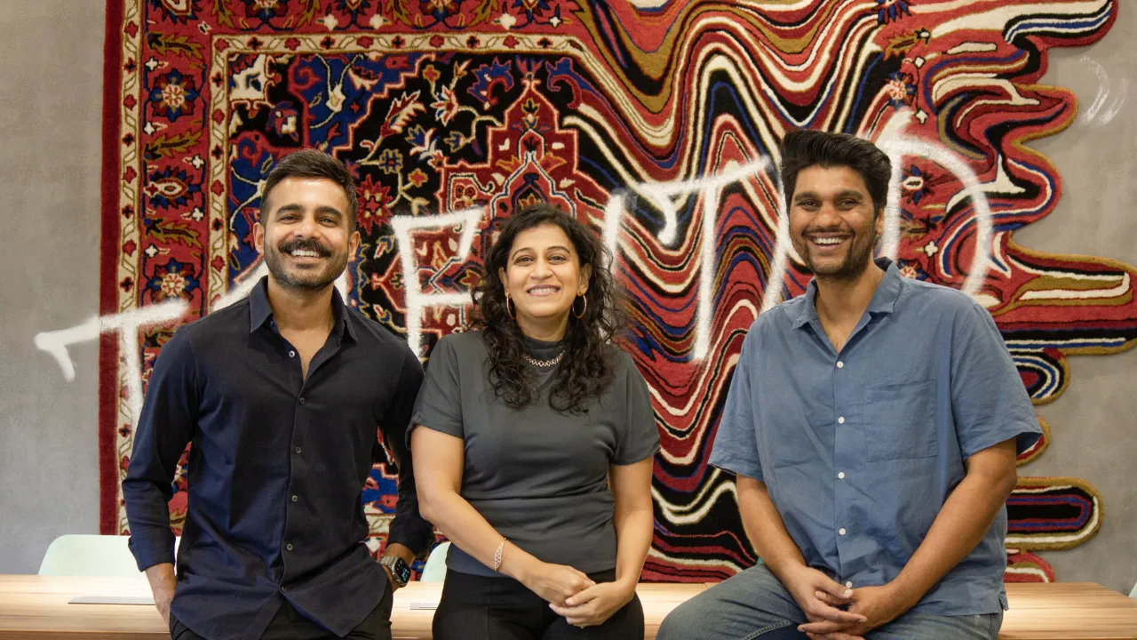 L-R) Gautam Reghunath, Meghana Bhat, PG Aditya (L-R, co-founders of Early)