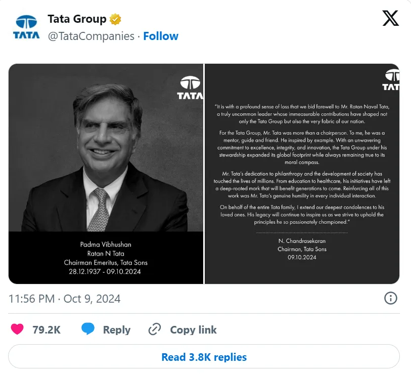 Tata Group Statement