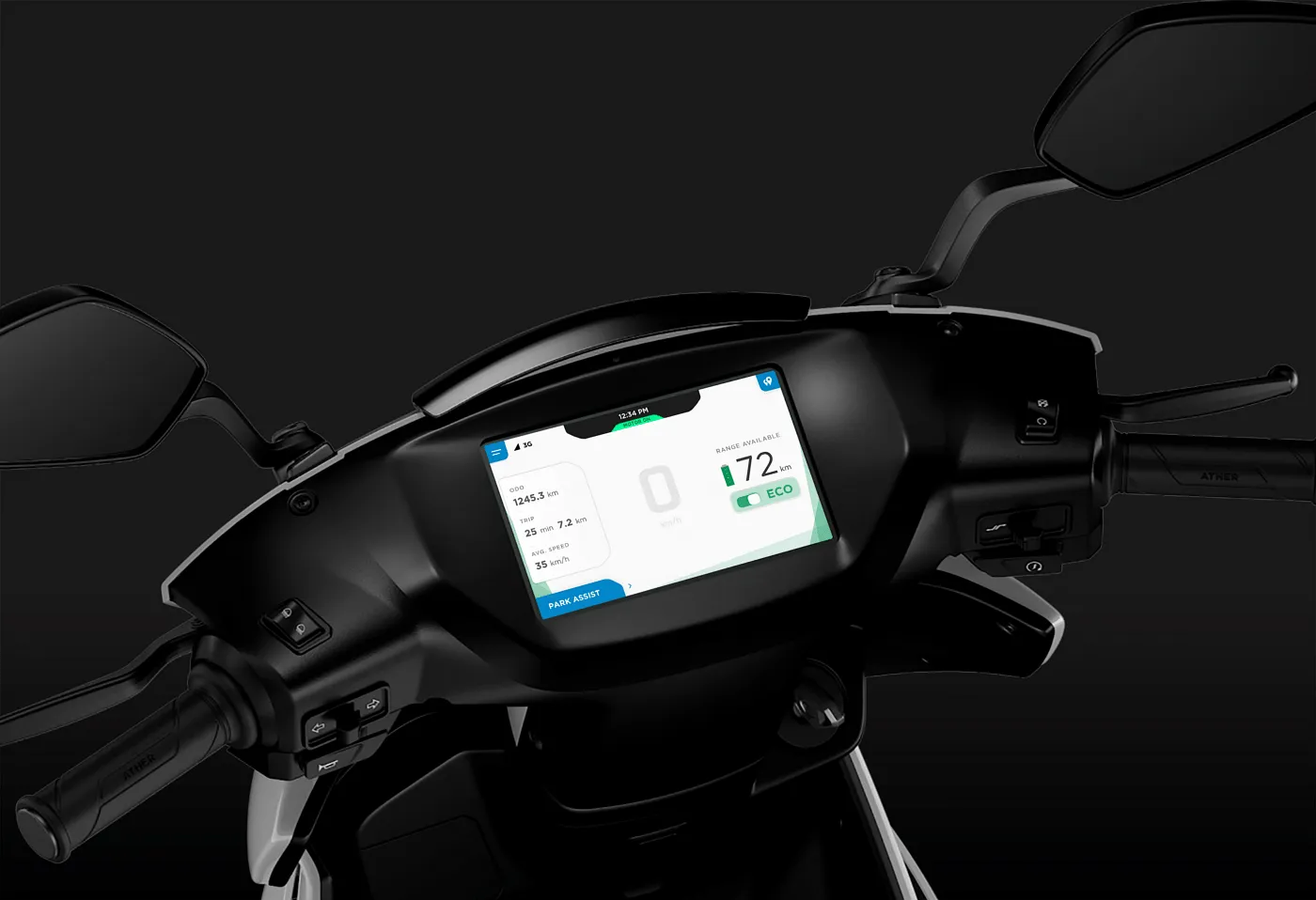 Ather's electric bike display at a glance  