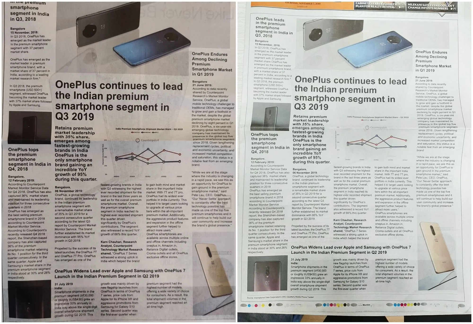 OnePlus print ad  