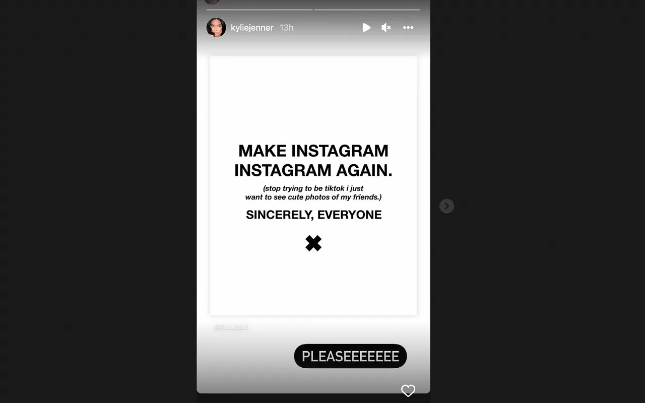 Kylie Jenner's Instagram story  