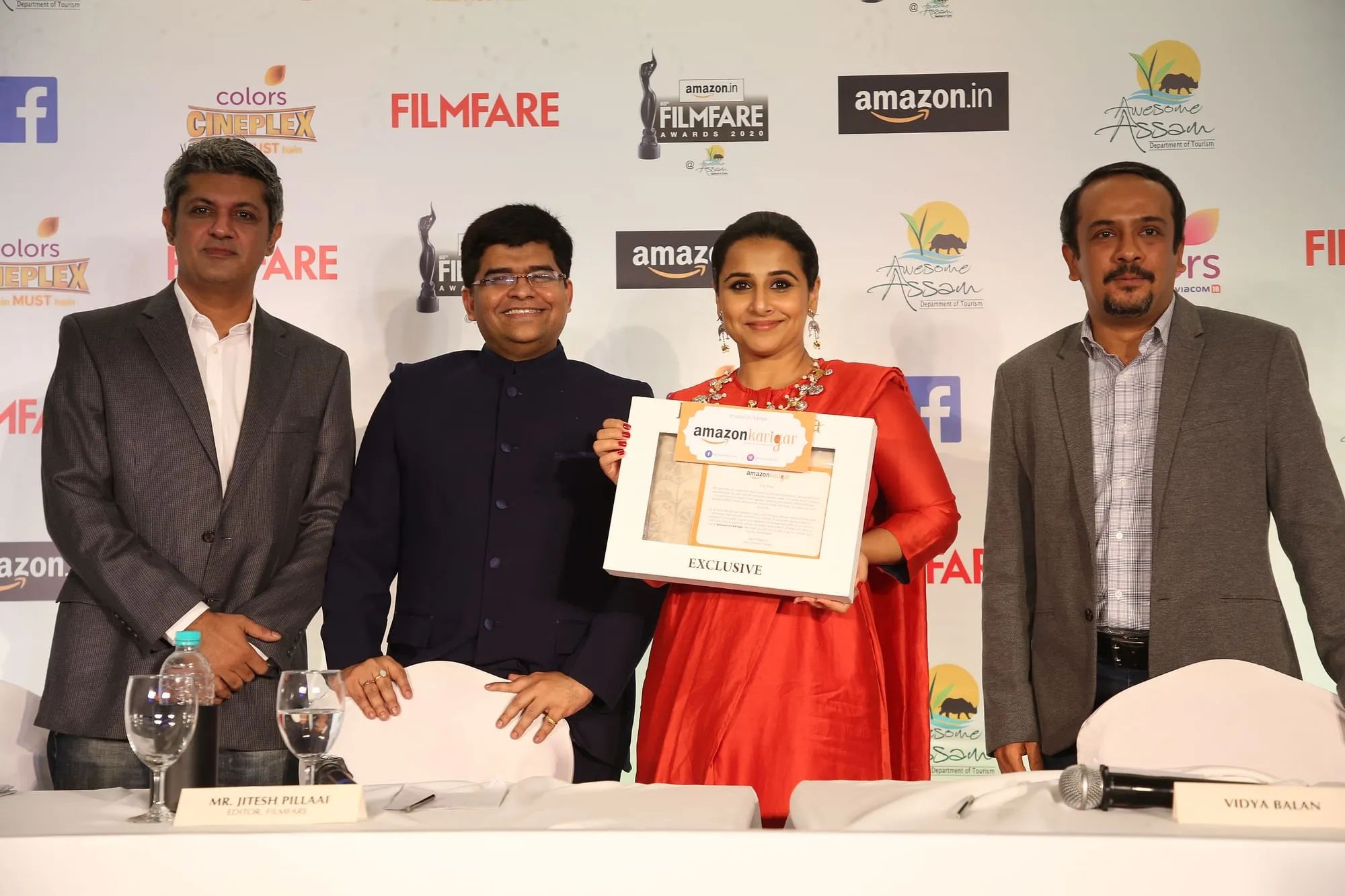 (L to R) Deepak Lamba, Jitesh Pillai, Vidya Balan,  Ravi Desai  