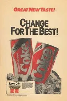 Vintage ad of Coca Cola with the new formula  