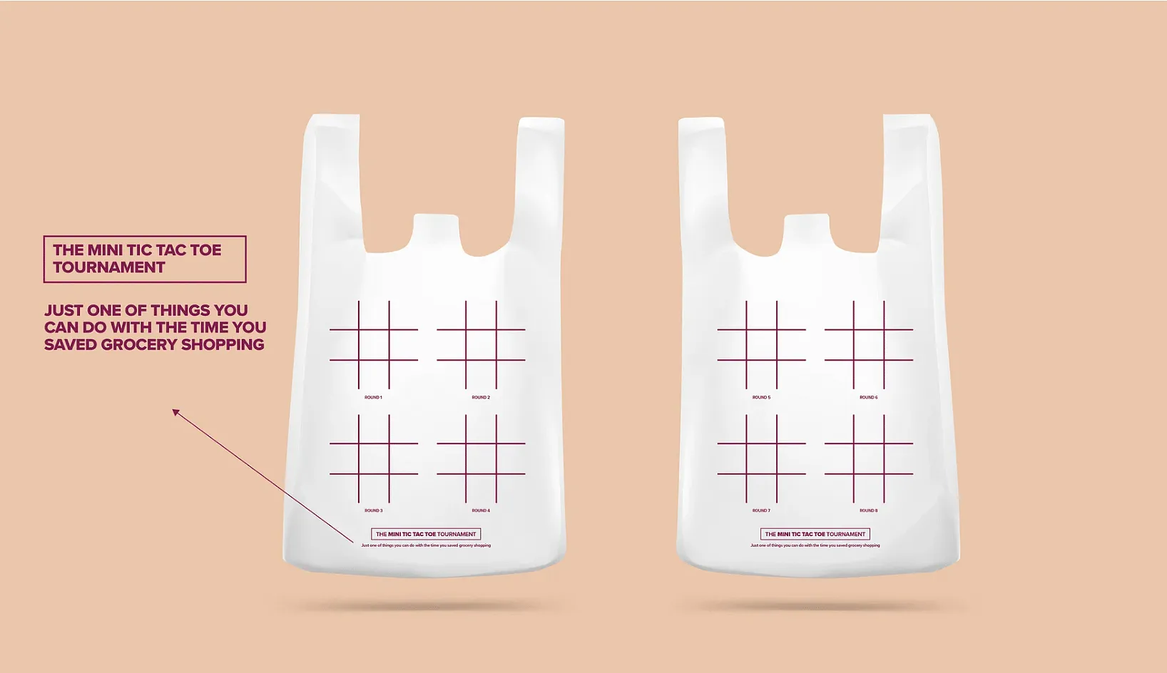 Tic Tac Toe games on a Swiggy Instamart bag  