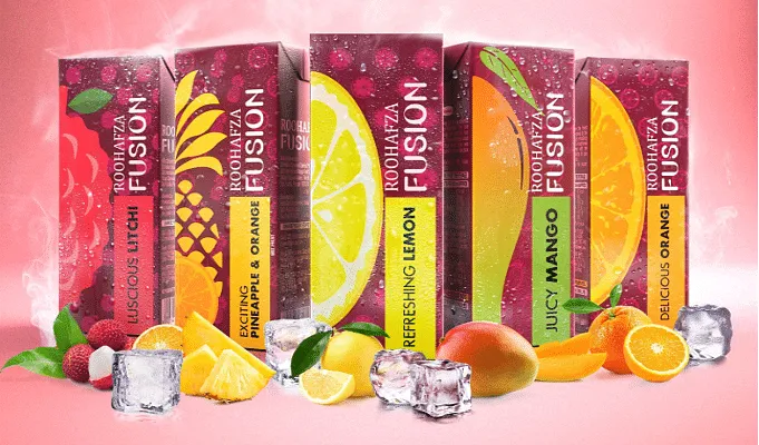 RoohAfza Fusion's old packaging  