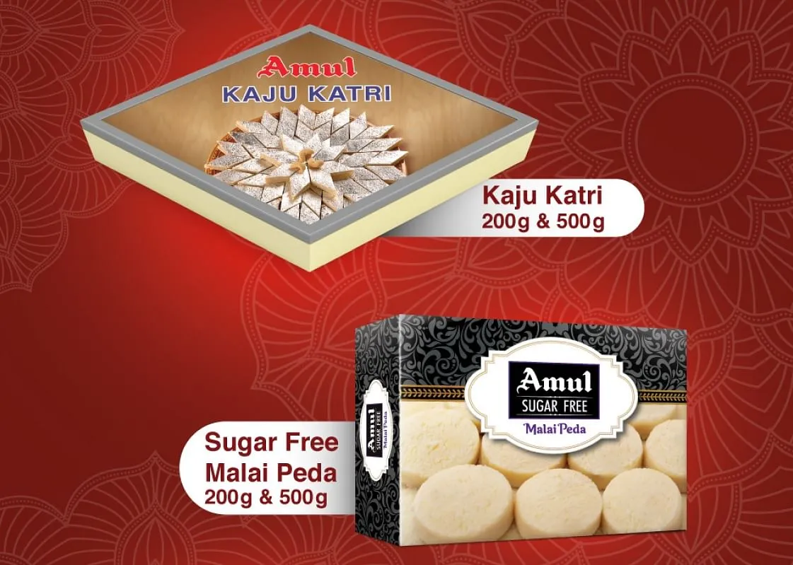 Amul Kaju Katri and Malai Peda  