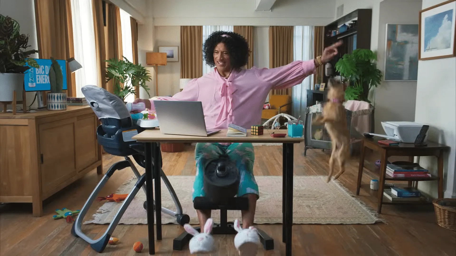 Dwayne Johnson as a remote working mother  