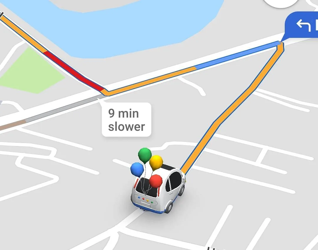 A glimpse of Google Maps' celebratory UI  