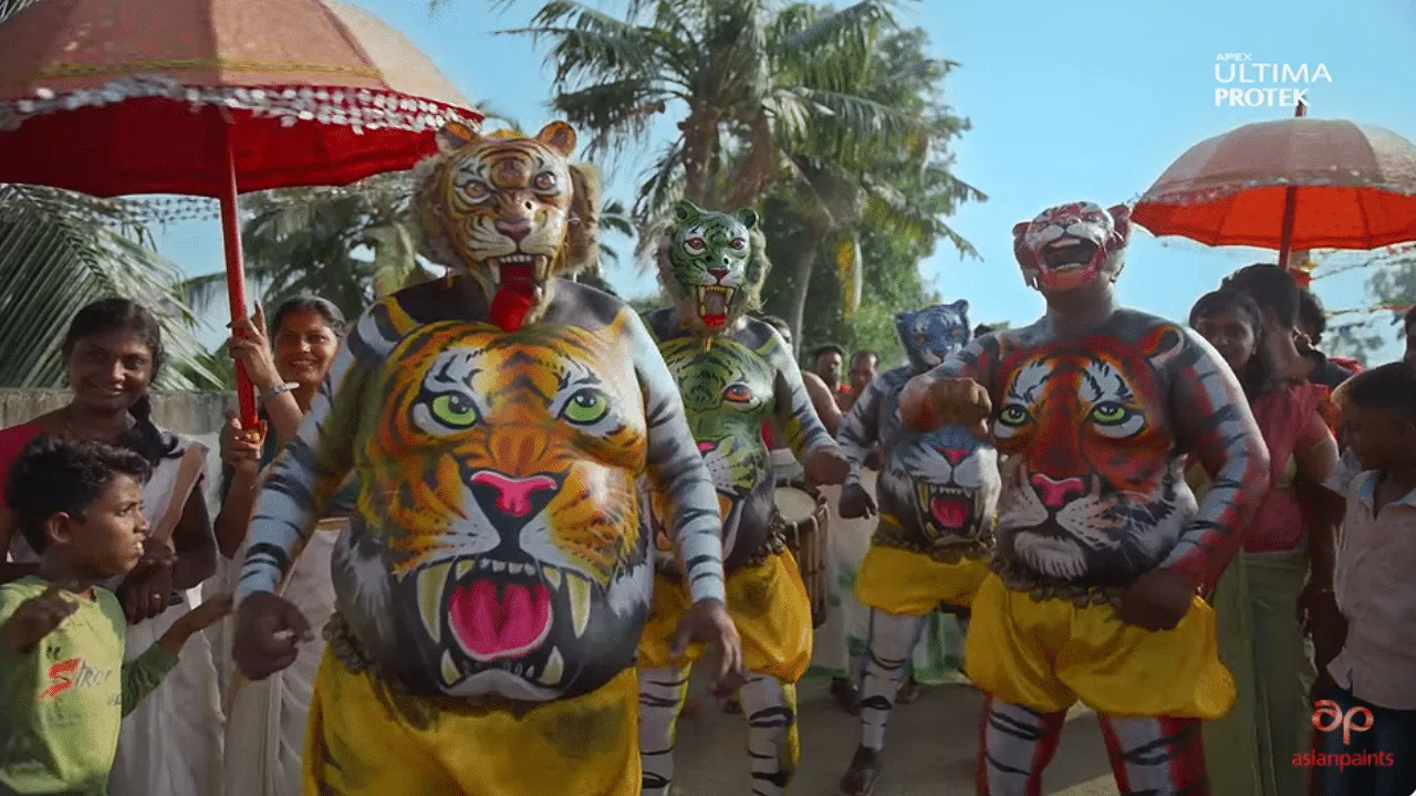 Pulikali tiger dance of Kerala in Asian Paints' campaign  