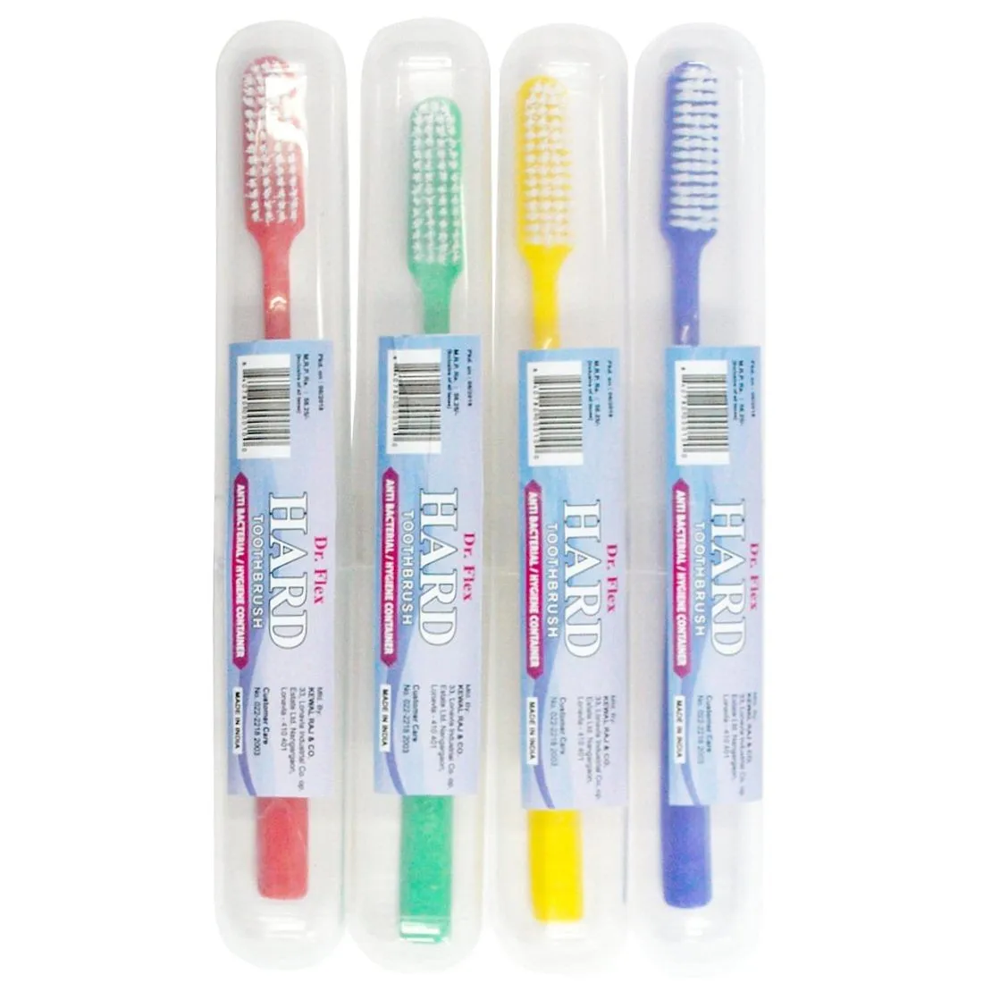 Dr. Flex Hard Toothbrush with DuPont Filaments in Anti-Bacterial Container  