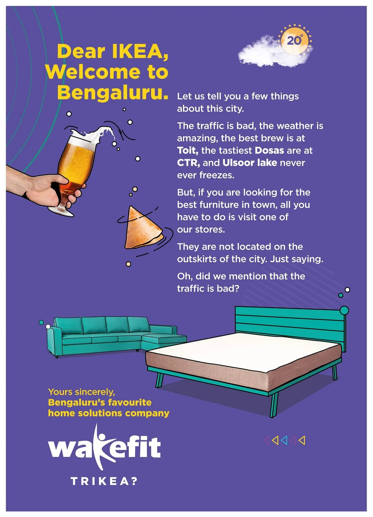 Wakefit's print ad  