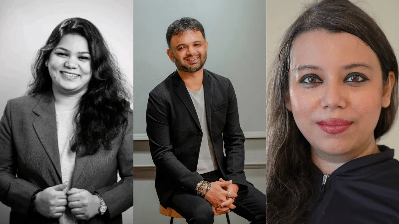 (L-R) Nidhi Sinha, Aalap Desai, Pallavi Chakravarti  