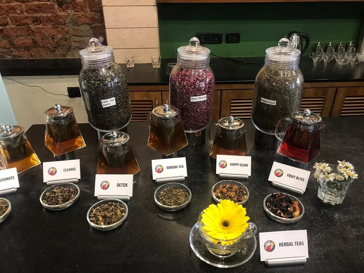 A glimpse of the different varieties of tea offered  