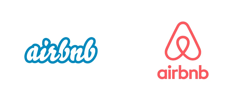 Airbnb's old and new logo  