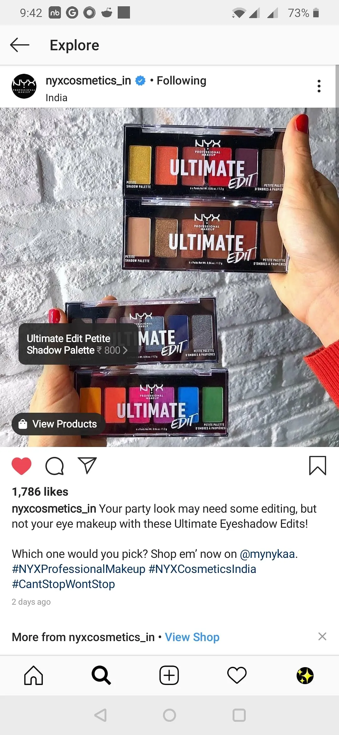 The product is tagged in this post  