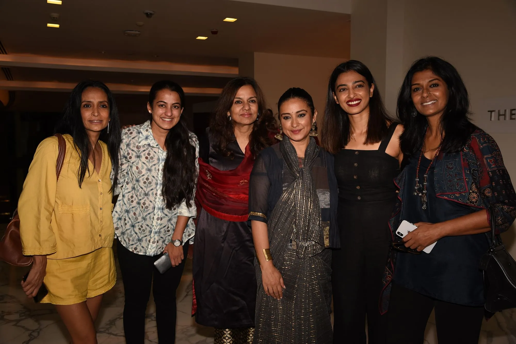   (Left to right) Suchitra Pillai, Tanvi Jindal, Sangita Jindal, Divya Dutta, Radhika Apte, Nandita Das.