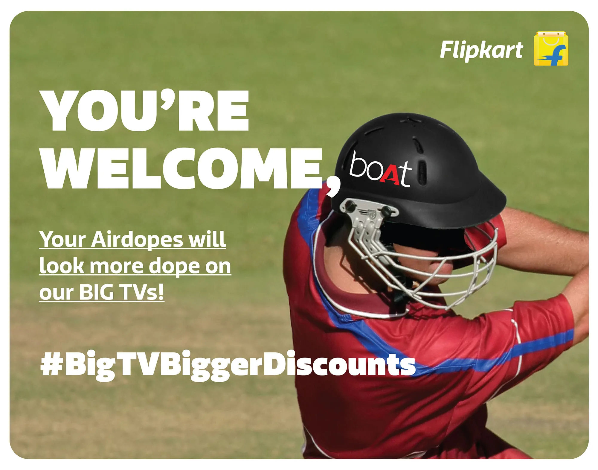 Flipkart's billboard message to boAt for IPL 2024 #BigTVBiggerDiscounts campaign  