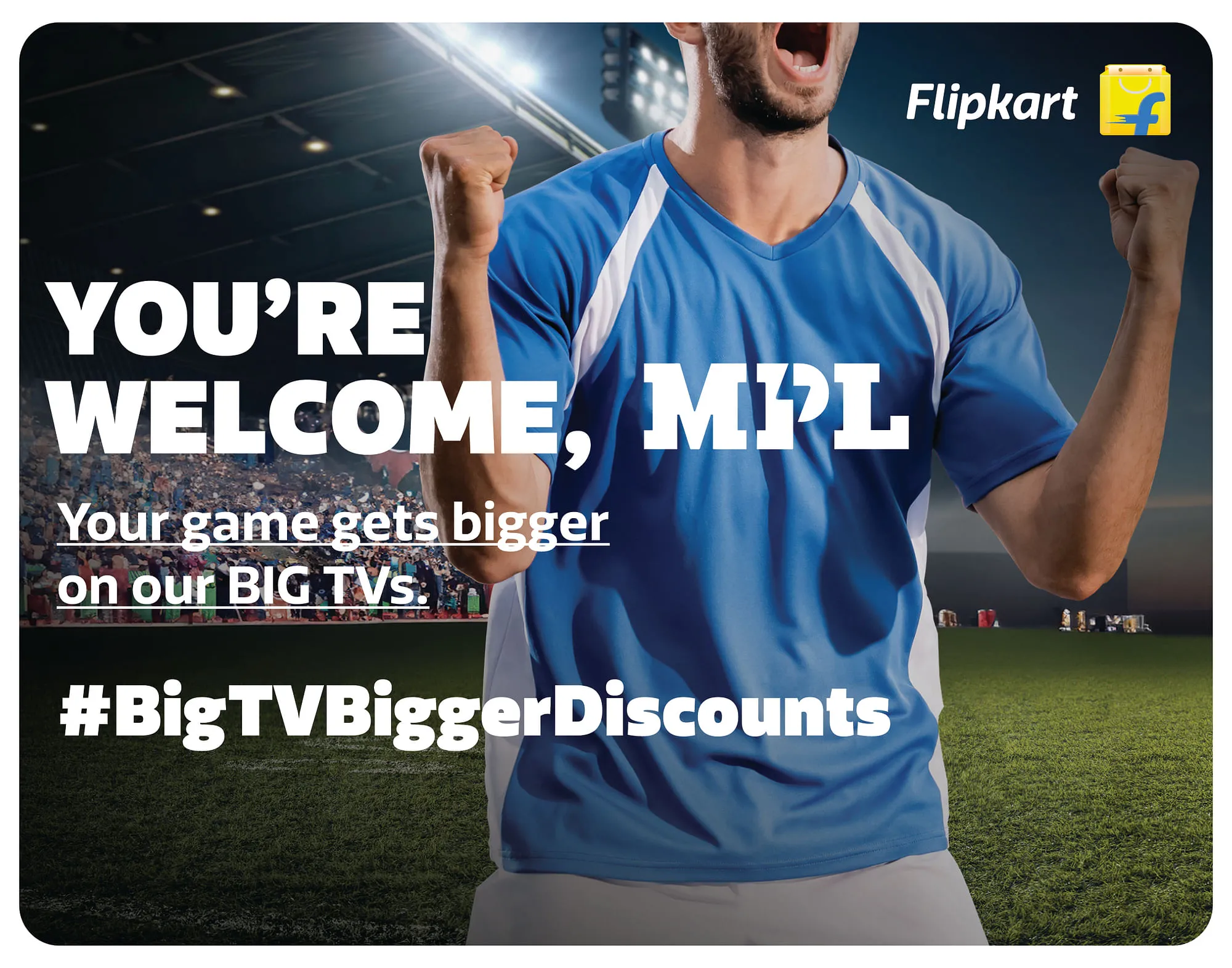 Flipkart's billboard message to MPL for IPL 2024 #BigTVBiggerDiscounts campaign  