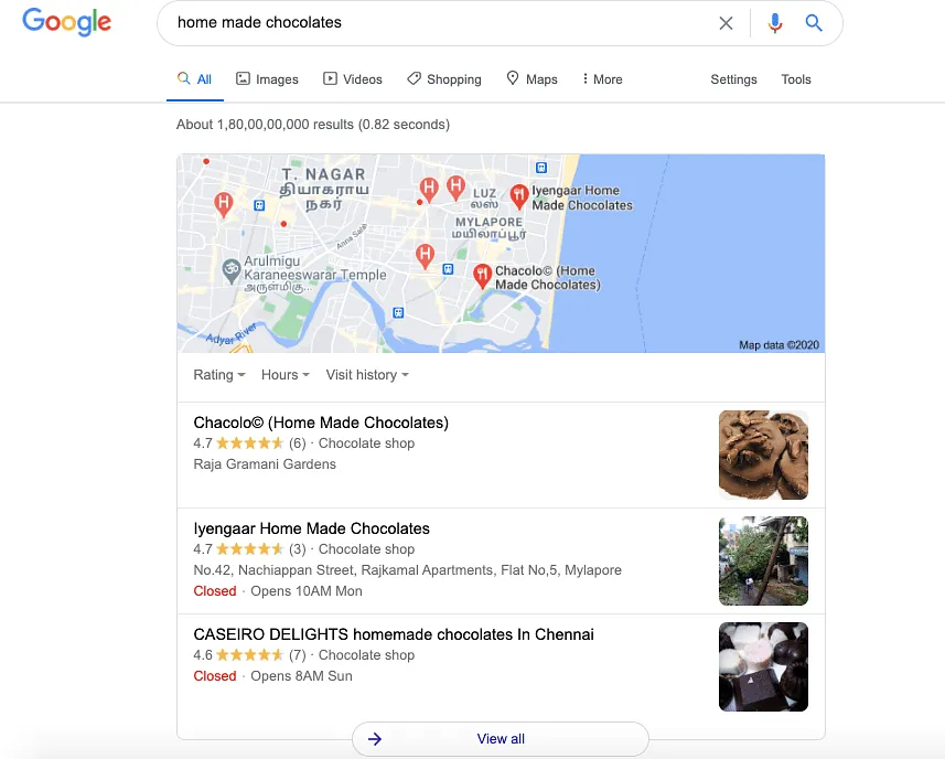 Ads can also use search queries to direct users to relevant small businesses  