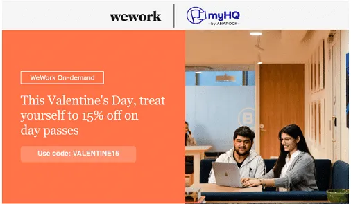 WeWork V-Day offer  