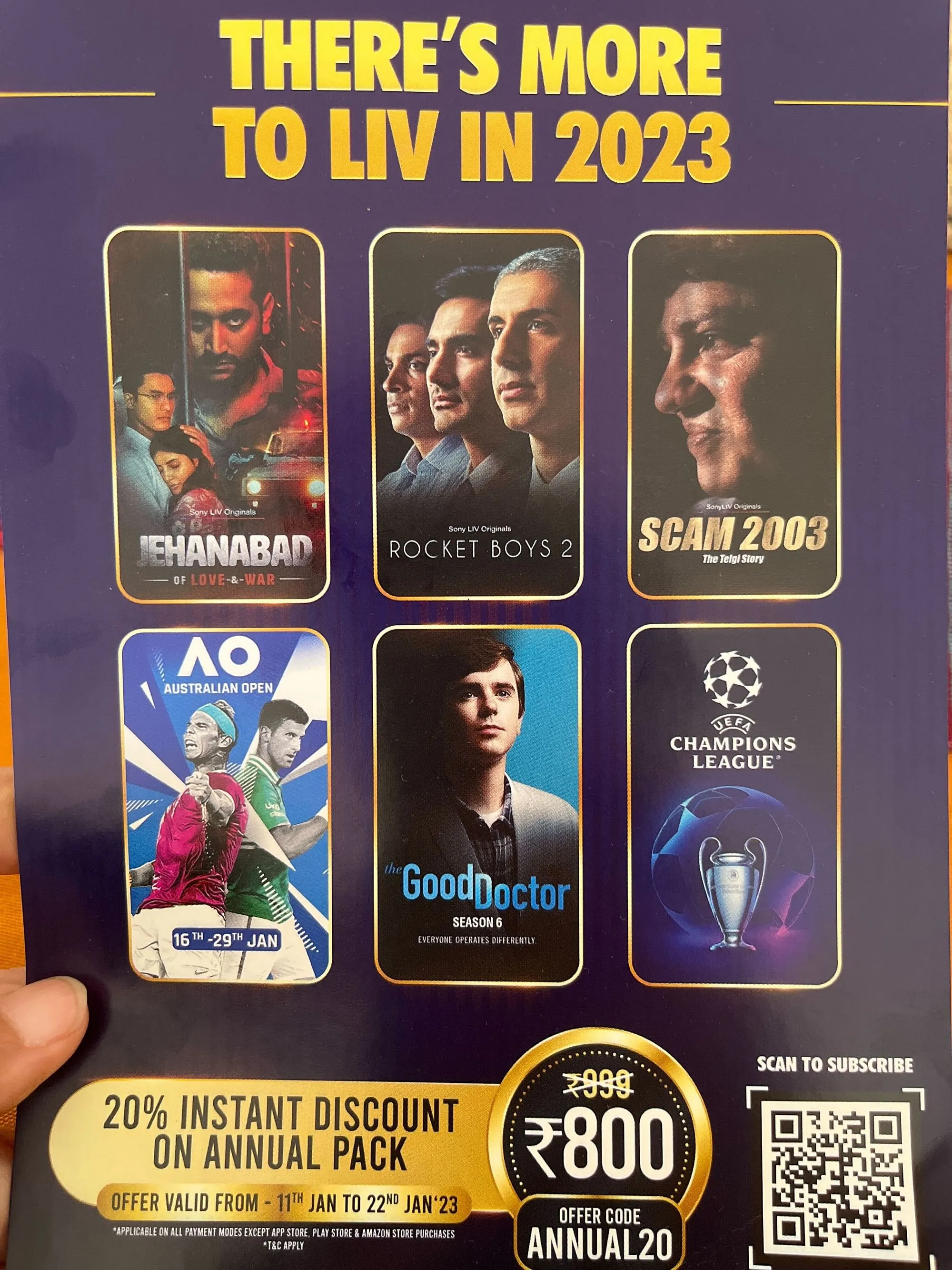 Sony LIV's pamphlet  