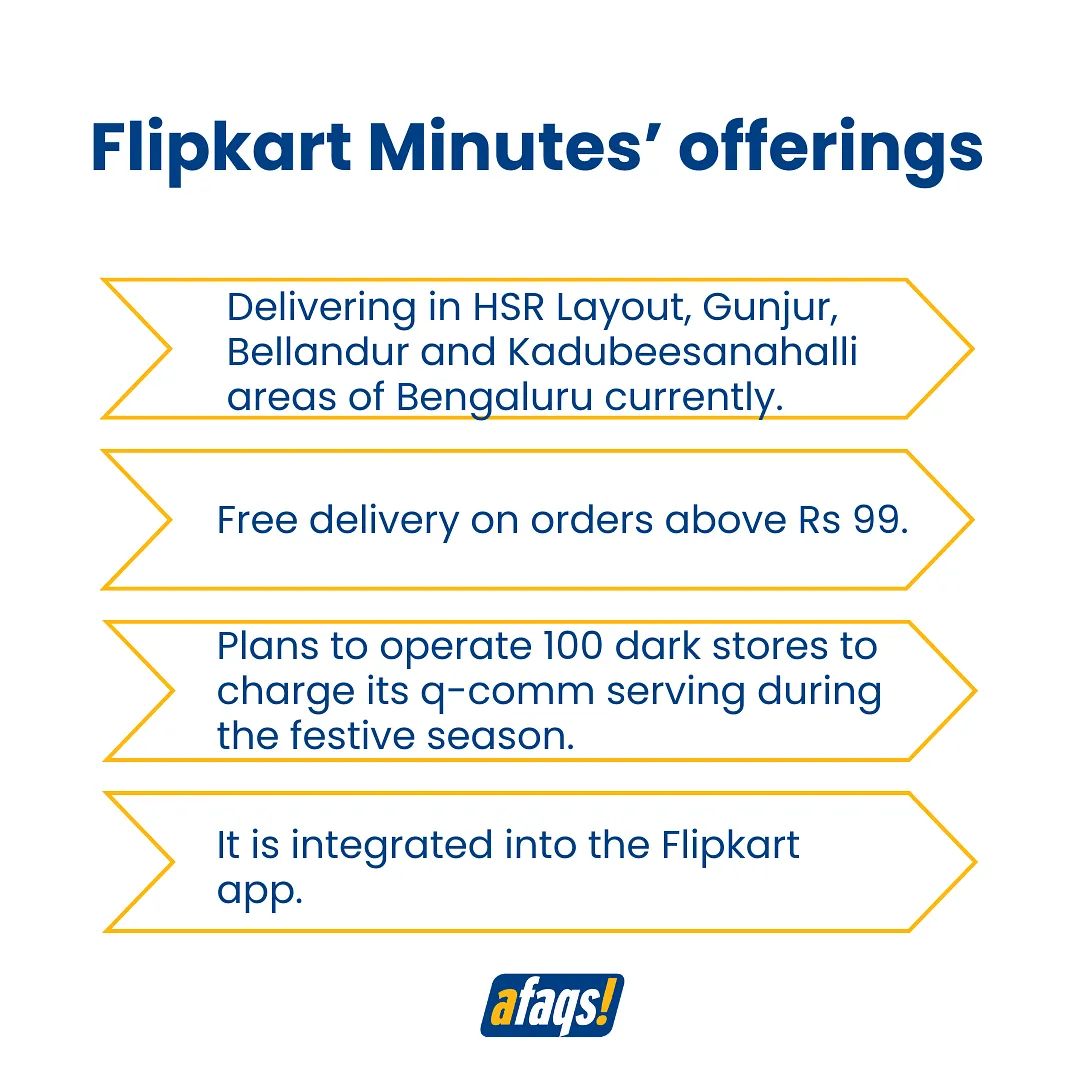 Flipkart Minutes' offerings  