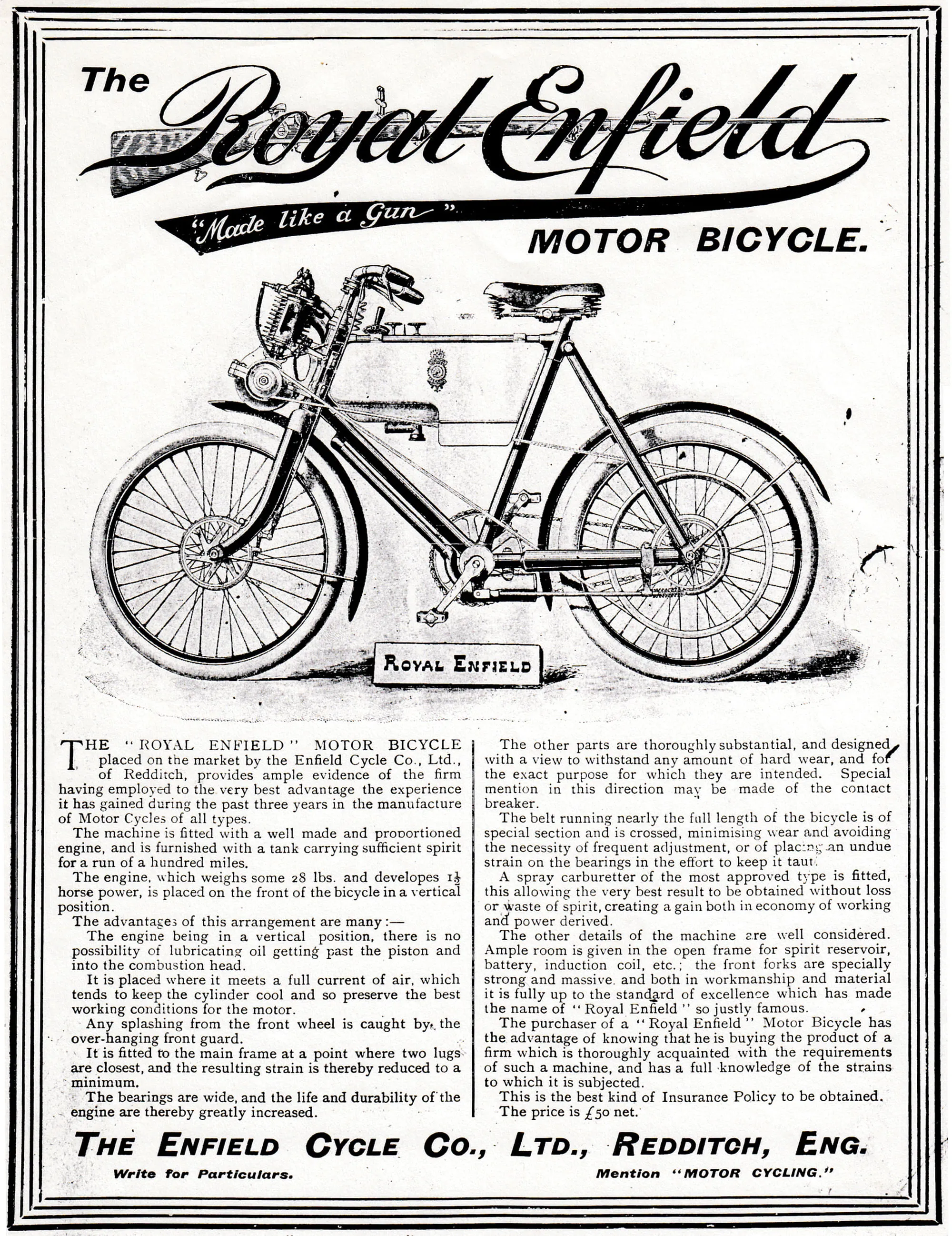 The first Royal Enfield advert  