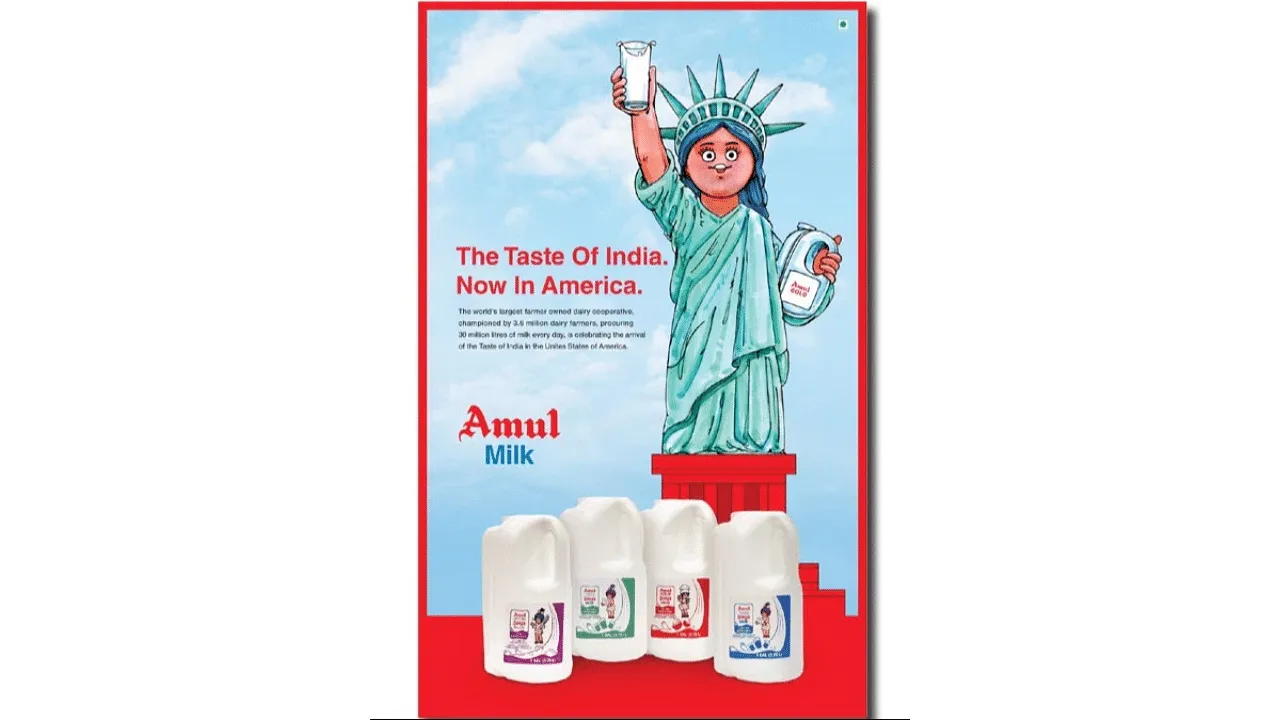 Amul's ad announcing its US foray  