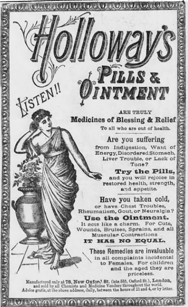 An old ad for Holloway's medicines  Image taken from flickr.com