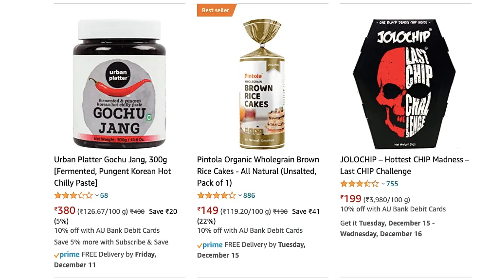 Korean snacks on Amazon  