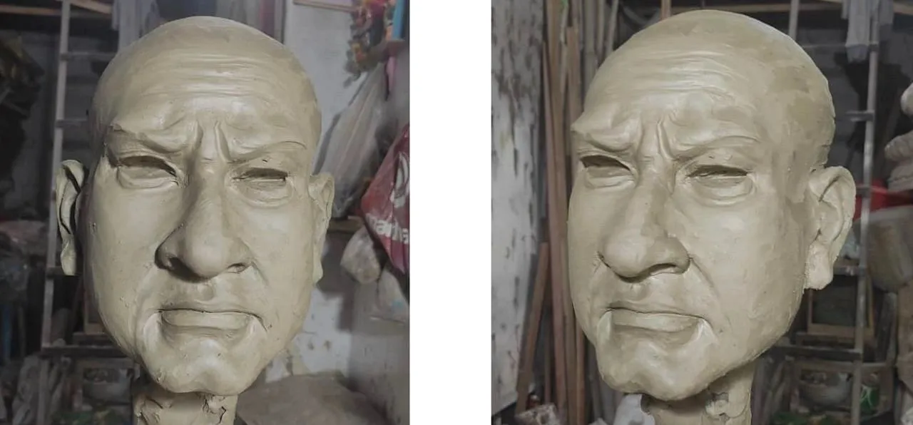 A sillicon mask of  Mehta's face  