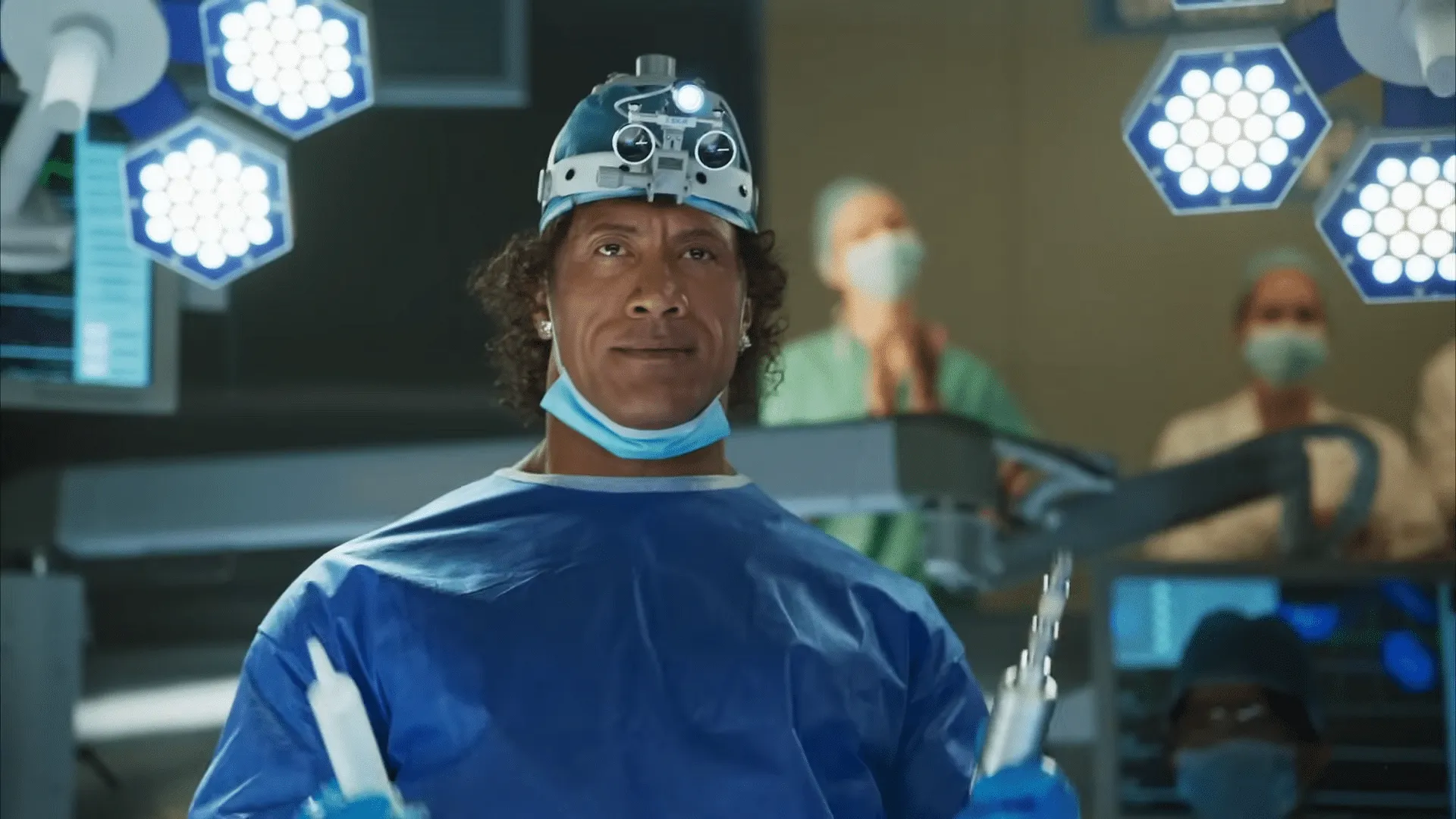 Dwayne Johnson as a surgeon  